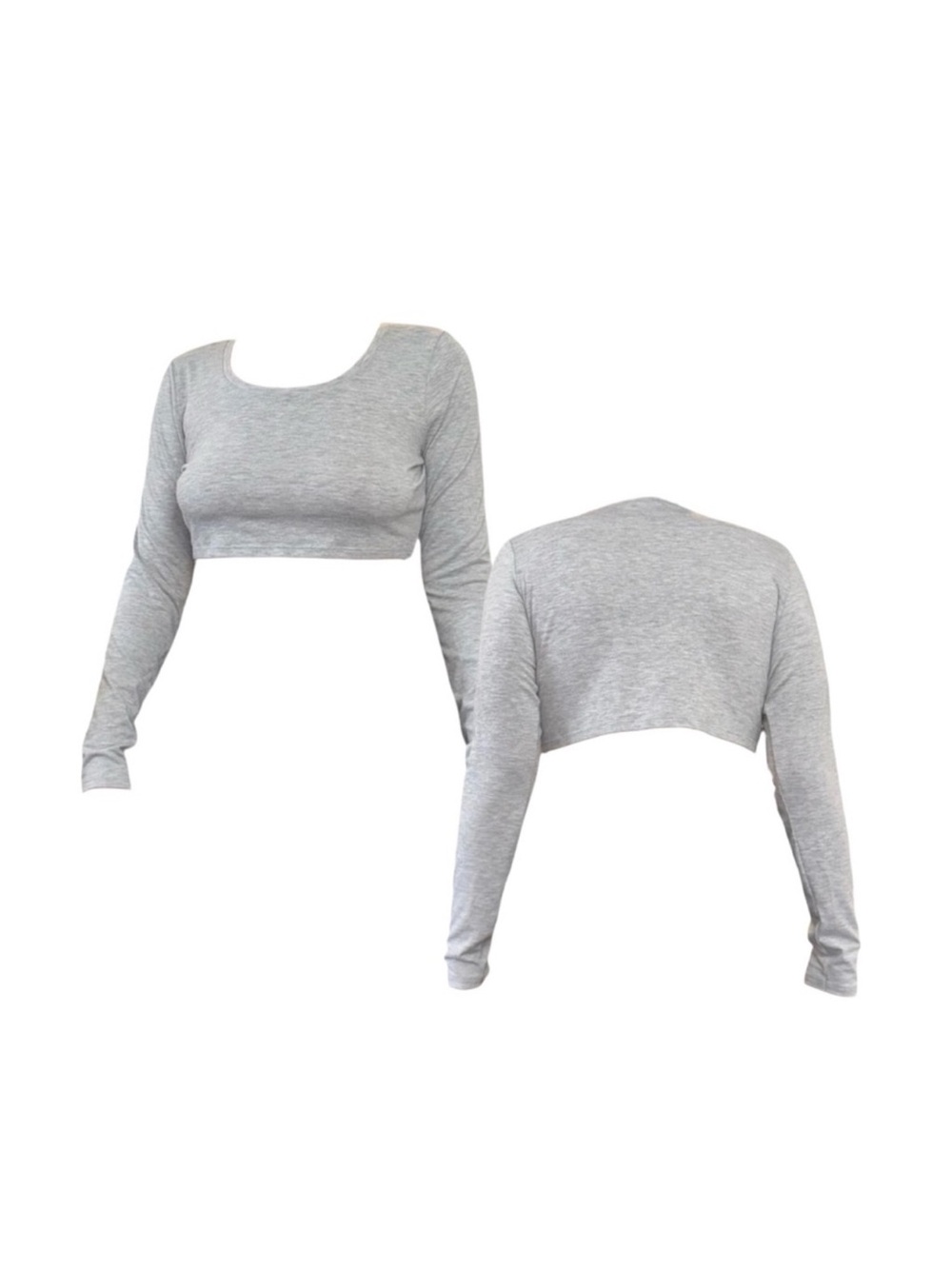 ASOS Light Gray Long-Sleeve Crop Top